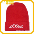 Red Cotton Blend Embroidery Winter Beanies (BS022SSJ)